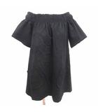 ジルスチュアート JILL STUART ワンピース チュニック オフショルダー ウール カシミヤ混 半袖 2 M 黒 ブラック /YK
