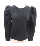 ザラ ZARA Tシャツ カットソー パワーショルダー 裏起毛 長袖 M 黒 ブラック /YK