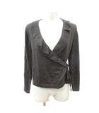 ブルックスブラザーズ BROOKS BROTHERS ニット カットソー カシュクール 長袖 フリル ウール M 茶 ブラウン /MN