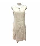 トミーヒルフィガー TOMMY HILFIGER ワンピース ひざ丈 ノースリーブ L アイボリー 白 ホワイト /YK ●RY