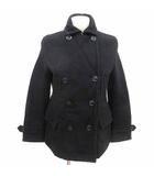 ブロードゥリー&コー Broderie&Co ナノユニバース ピーコート Pコート 総裏地 ウール 38 M 黒 ブラック /YK