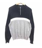 ニット カットソー ハーフジップ 長袖 4 XL 紺 ネイビー グレー /YK