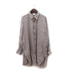 アーバンリサーチ ドアーズ URBAN RESEARCH DOORS シャツワンピース ひざ丈 長袖 ラミー M ベージュ /YI