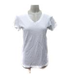 Tシャツ カットソー Vネック 半袖 F 白 ホワイト /YI