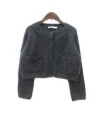 ザラ ZARA カーディガン ニット 短丈 長袖 M チャコールグレー /MS