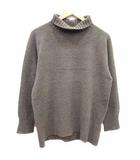 ニット セーター タートルネック 長袖 ウール カシミヤ混 F 茶 ブラウン /YK