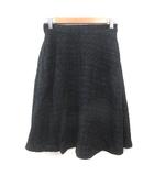 マーリエパーエフデ Maglie par ef-de フレアスカート ひざ丈 ラメ 7 黒 ブラック 銀色 シルバーカラー /MS