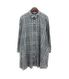 ザラウーマン ZARA WOMAN シャツワンピース ミニ グレンチェック 長袖 L グレー /MN