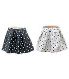 ドーリーガールバイアナスイ DOLLY GIRL by ANNA SUI フレアスカート ミニ ドット ラメ リバーシブル 2 M 黒 ブラック ライトグレー /MN