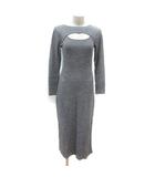 ドレステリア DRESSTERIOR ニットワンピース ロング ワイドリブ 長袖 36 グレー /MS