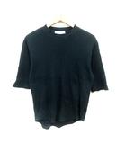 グリーンレーベルリラクシング ユナイテッドアローズ green label relaxing カットソー Tシャツ クルーネック 五分袖 ワッフル地 S 紺 ネイビー /MN