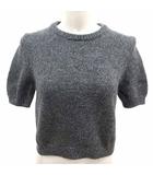 ザラ ZARA ニット セーター ショート丈 半袖 L チャコールグレー /YK