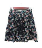 シェリーラファム Cherir la femme フレアスカート ミニ 花柄 レース TM 紺 ネイビー /YI