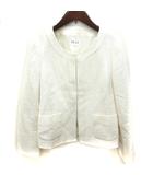 エル ELLE ジャケット ノーカラー 総裏地 36 アイボリー /RT