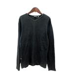 アヴィレックス AVIREX カットソー Tシャツ Vネック 長袖 リブ L 黒 ブラック /MN