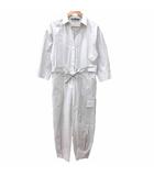 ザラ ZARA ジャンプスーツ オールインワン ウエストマーク 長袖 M ライトグレー /YK