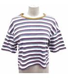 レイビームス Ray Beams Tシャツ カットソー クルーネック ショート丈 ボーダー 五分袖 白 ホワイト 青 ブルー ベージュ /YK