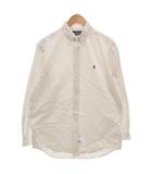 ラルフローレン RALPH LAUREN BDシャツ 161/2 白 ホワイト ストライプ柄 ボタンダウンカラー ポニー刺繍 USA製 長袖 /FF ■GY62