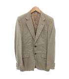 プラダ PRADA テーラードジャケット ウール 44 茶 ブラウン 千鳥格子柄 /FF ■GY62