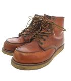 レッドウィング REDWING ショートブーツ レザー 茶 ブラウン レースアップ ミドルカット USA製 /FF ■GY62