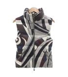 エミリオプッチ EMILIO PUCCI ダウンベスト 40 マルチカラー 総柄 ハイネック ジップアップ /FF ■GY62