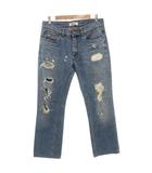 アクネ Acne デニムパンツ ジーンズ 32/32 インディゴ ダメージ加工 ストレート /FF ■GY62