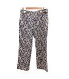 プラダ PRADA パンツ スラックス 総柄 ストレート 40 紺 ネイビー 白 ホワイト /JS ■GY62