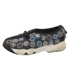 ディオール Dior フュージョン スニーカー シューズ スリッポン ビジュー ローカット 36.5 グレー /FF ■GY62