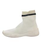 プラダ PRADA ソックススニーカー シューズス ハイカット ロゴ 36.5 白 ホワイト /FF ■GY62