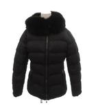 プラダスポーツ PRADA SPORT ダウンジャケット ブルゾン フォックスファー ロゴ 38 黒 ブラック /FF ■GY62