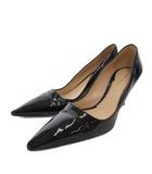 ジョルジオアルマーニ GIORGIO ARMANI パンプス ポインテッドトゥ エナメル 37 黒 ブラック /FF ■GY62