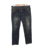 ビズビム VISVIM デニムパンツ ジーンズ ストレート ダメージ加工 ペイント加工 W34 インディゴ /FF ■GY62