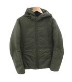 デサント DESCENTE ダウンジャケット ブルゾン フード ロゴ ワッペン L カーキ /FF ■GY62