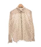 ボッテガヴェネタ BOTTEGA VENETA コットンシャツ カジュアル 蝶々柄 長袖 42 グレー /FF ■GY62