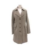 バーバリーブルーレーベル BURBERRY BLUE LABEL チェスターコート ジャケット ウール 裏地チェック ひざ丈 40 グレー /FF ■GY62