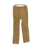 プラダ PRADA コーデュロイパンツ スラックス ストレート ロゴパッチ 38 茶 ブラウン /FF ■GY62