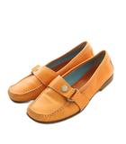 セリーヌ CELINE トリオンフ ドライビングシューズ モカシン スクエアトゥ 35C 22.0cm オレンジ /MI ■GY62