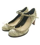 プラダ PRADA ストラップパンプス アンティーク加工 スタッズ 35 グレー /SS ■OS ■GY62