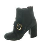 プラダ PRADA スエード アンクルブーツ サイドゴア ショート 35 黒 ブラック /SS ■OS ■GY62