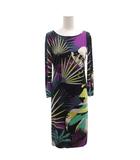 エミリオプッチ EMILIO PUCCI ワンピース 総柄 ロング 七分袖 シルク 絹 38 マルチカラー /FF ■GY62