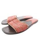 ボッテガヴェネタ BOTTEGA VENETA ハラコ サンダル 7B 赤 レッド 茶色 ブラウン /SR ■GY62