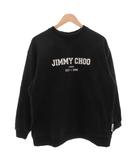 ジミーチュウ JIMMY CHOO スウェット トレーナー ロゴ プリント バイカラー 長袖 S 黒 ブラック /FF ■GY62