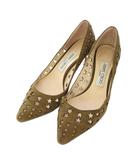 ジミーチュウ JIMMY CHOO ロミー ROMY パンプス スエード 星柄 スター 36 カーキ /TK ■GY62