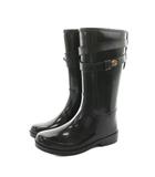 コーチ COACH レインブーツ ロング ラバー ベルト 23cm 黒 ブラック Q7722 /KU ■GY62