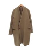 エトセンス ETHOSENS ノーカラーコート ウール ロング 茶 ブラウン /FF ■GY62