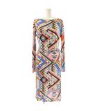 エミリオプッチ EMILIO PUCCI ワンピース ひざ丈 総柄 38 マルチカラー /DF ■GY62