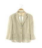 マックスマーラ MAX MARA ジャケット テーラード 七分袖 リネン 38 ベージュ /HK ■GY62