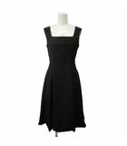 フォクシーニューヨーク FOXEY NEW YORK ワンピース 38 黒 ブラック ノースリーブ スクエアネック バルーンシルエット /KK ■GY62