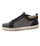 クリスチャンルブタン Christian louboutin LOUIS JUNIOR SPIKES ORLATO スニーカー シューズ レースアップ ローカット 42 黒 ブラック /FF ■GY62