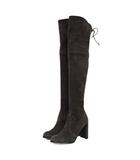 スチュアートワイツマン STUART WEITZMAN ニーハイブーツ ロングブーツ スエード 無地 チャンキーヒール 7 M チャコール 灰色 グレー ■GY62